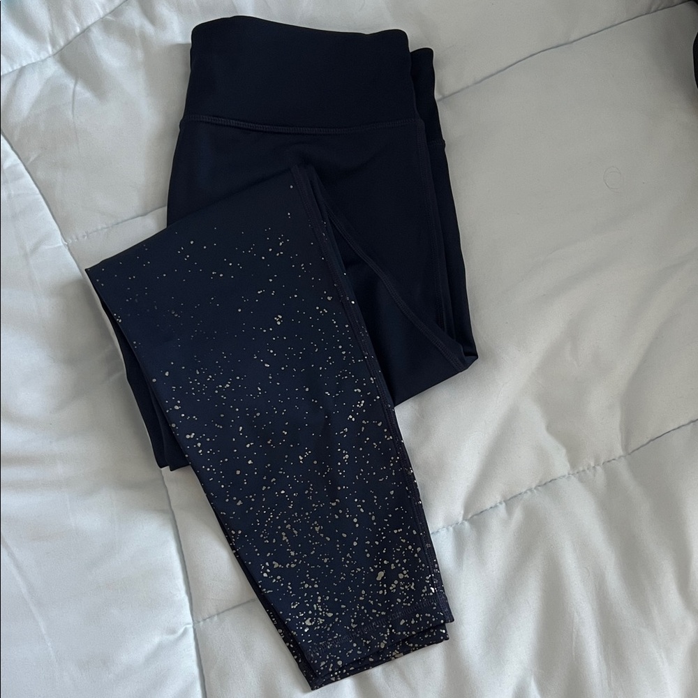 Gapfit mid-rise Navy Leggings with Silver Speckle Detail